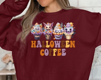 Halloween Coffee, Fall Coffee Sweatshirt, Pumpkin Sweatshirt, Pumpkin Fall Sweater