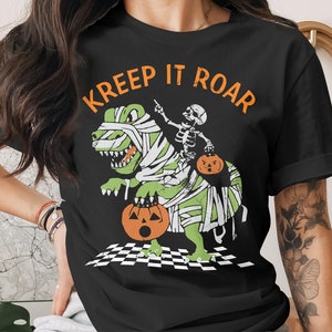 Halloween Skeleton Riding Dinosaur Mummy, Kreep it Roar, Halloween Costume, Halloween Party