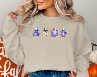 Halloween Sweatshirt, Halloween Spooky Ghosts Sweater, Cute Fall Sweater, Halloween Party Costume Sweatshirt, Funny Halloween Sweater