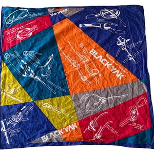 Vintage BLACK YAK handkerchief, Himalayan Original,
