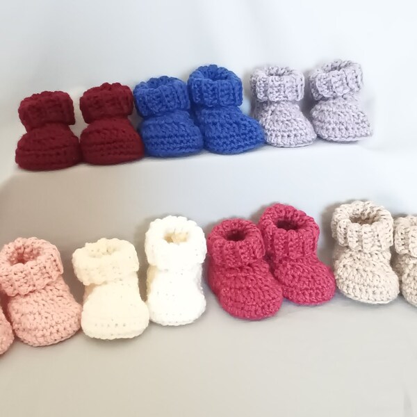 Crochet Merino Baby Booties/Newborn or 0-3 months