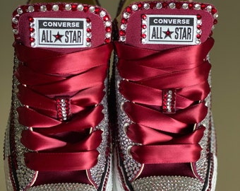 maroon leather converse
