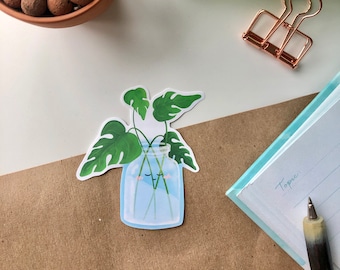 Propagation Plant Stickers | Plant in Jar Stickers | Handmade stickers | Plants Laptop Stickers | Journal Stickers | Kawaii Stickers