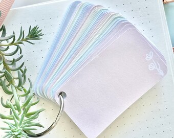 Mini Rainbow Flash Cards With Binder Ring | Blank Flashcards  | Floral Flashcards