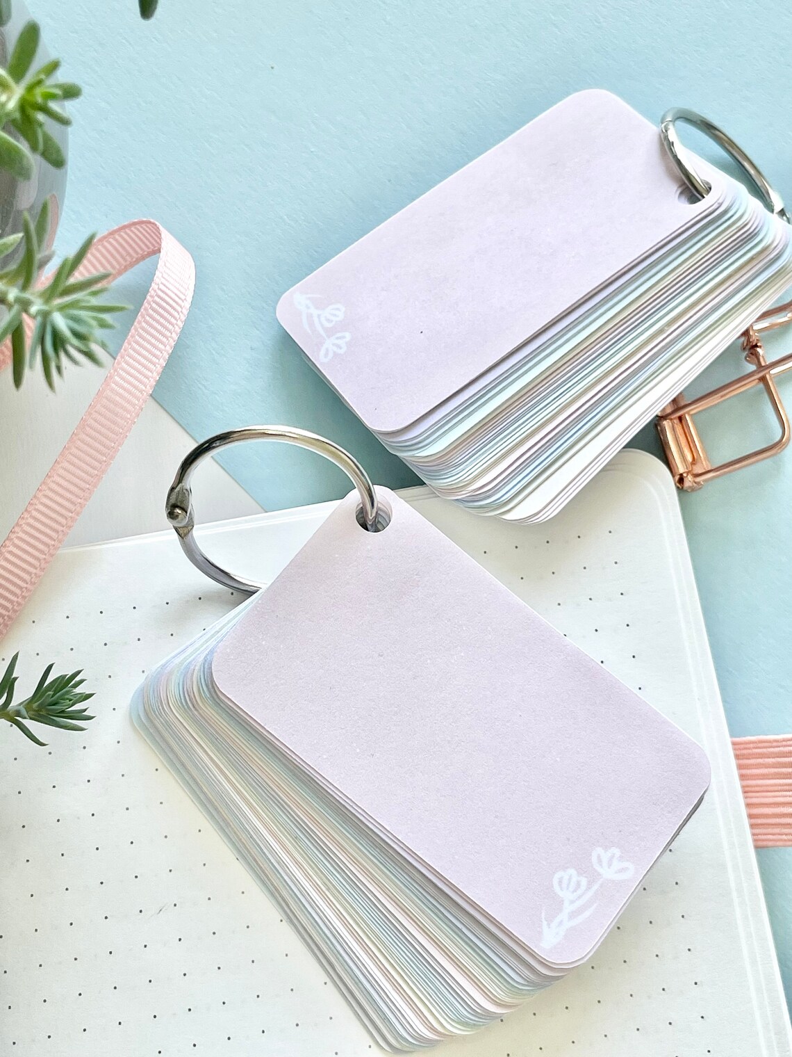 Mini Rainbow Flash Cards With Binder Ring Blank Flashcards Etsy