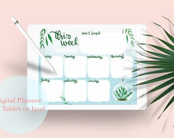 Weekly Planner Printable Plant Theme | Plant Theme | Instant Download | Digital Planner