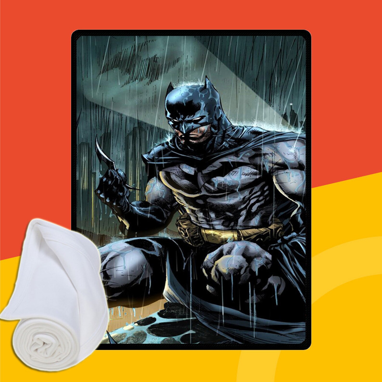 Batman Cartoon Custom Fleece Blanket Etsy