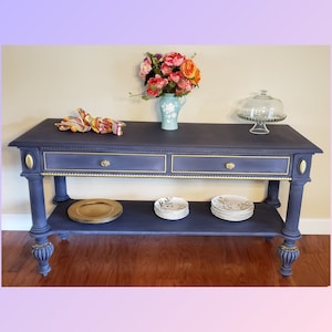 EXAMPLE/Not an actual item for sale. Custom painted console sofa table