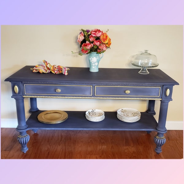 EXAMPLE Custom painted console sofa table