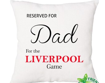 Personalised football fan cotton cushion dad, any name, any team