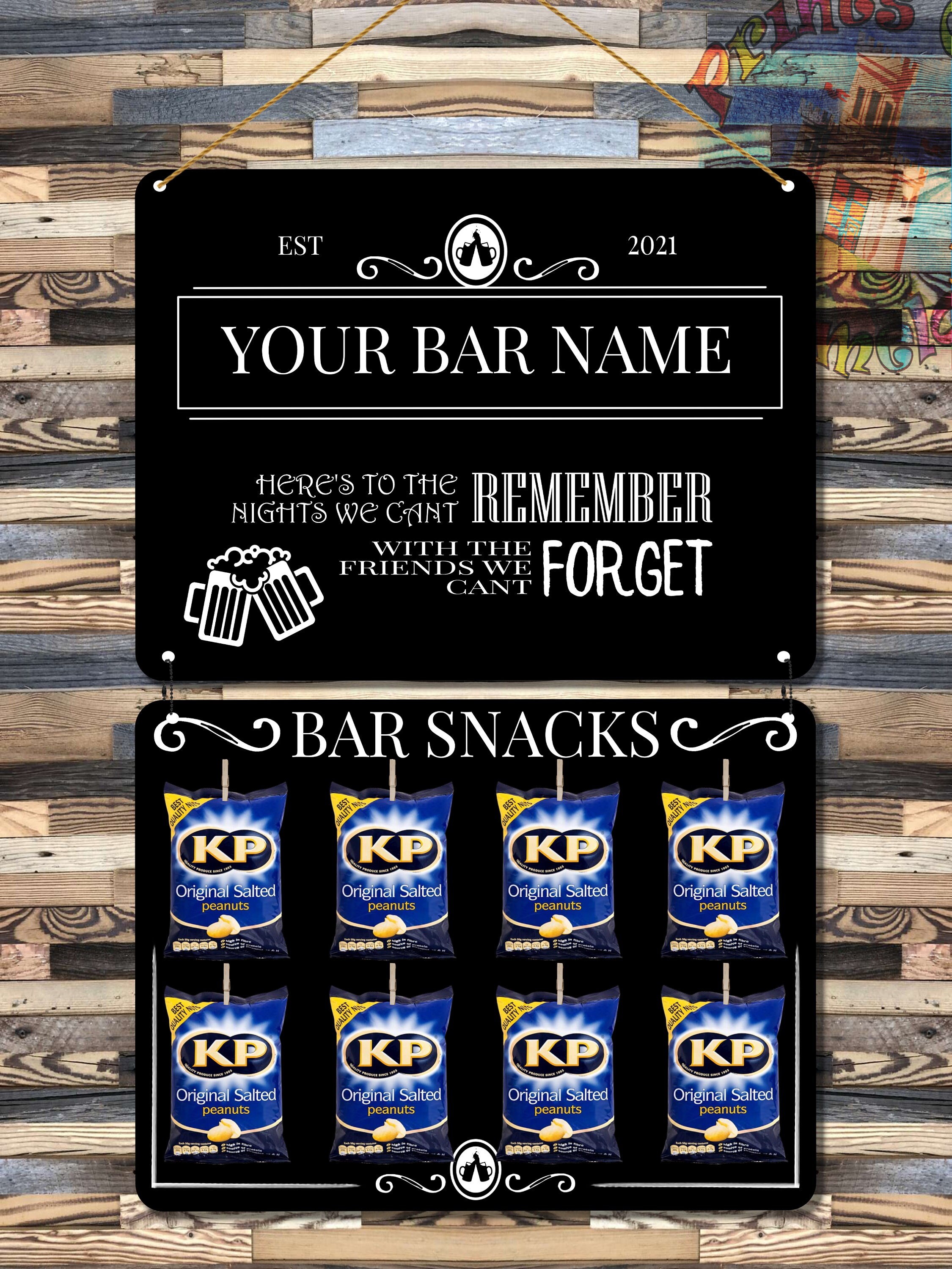 Personalised Refillable Metal Bar Snack Holder Etsy