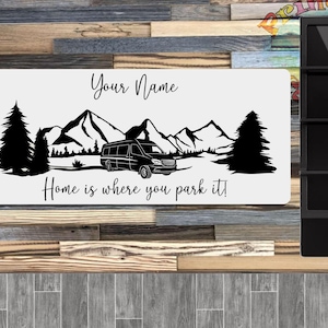 Personalised vanlife campervan home kitchen pan worktop protector saver mat scenic scenery rustic