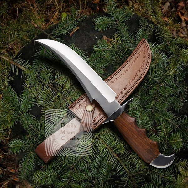 Handmade Bushcraft knife with sheath | Rosewood Fixed Blade knife | Custom Hunting knife | Camp knife | Outdoors Survival | Gift for Bf/MEN