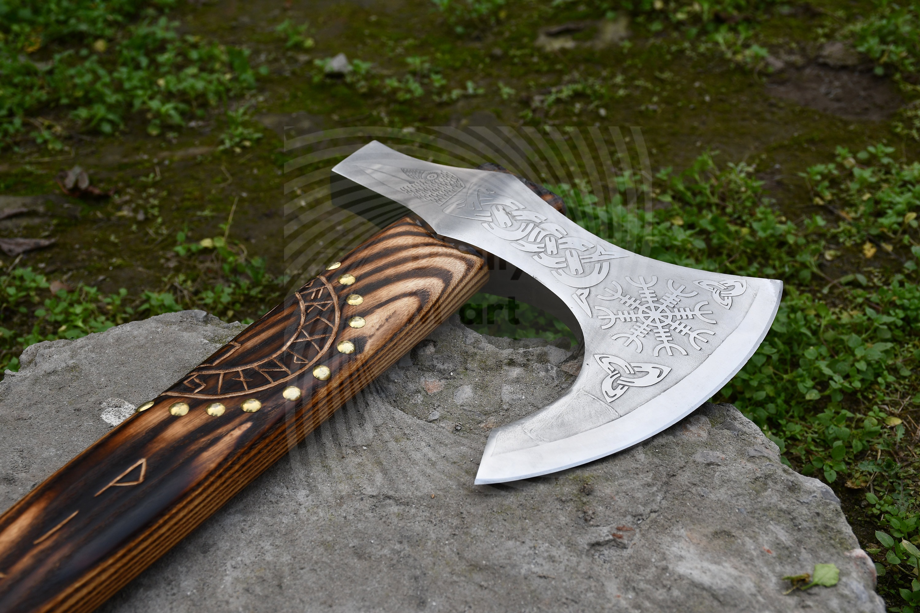 Beautiful Viking Axe Carving Axe Handle Made by Ash Etsy Canada