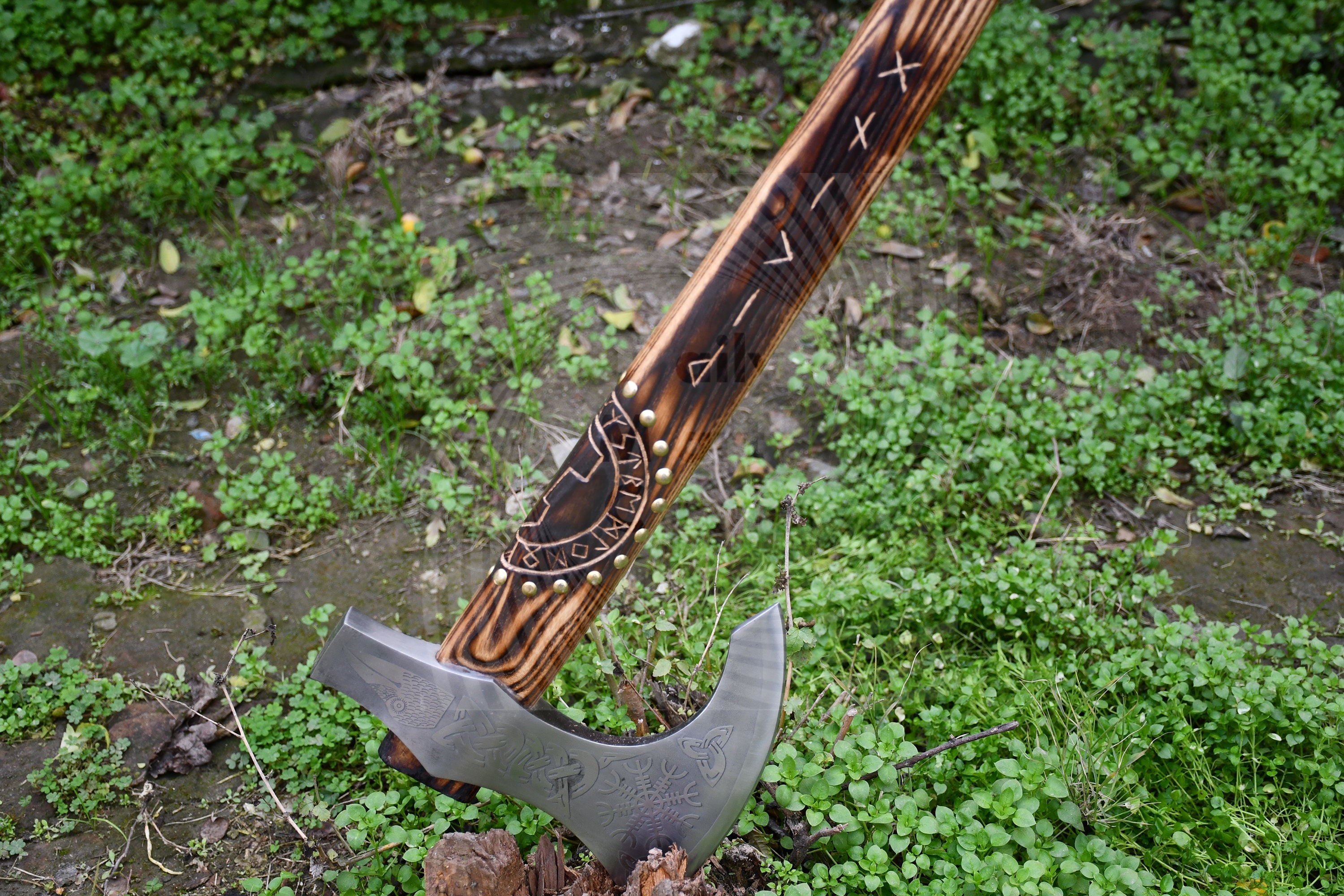 Beautiful Viking Axe Carving Axe Handle Made by Ash Etsy Canada