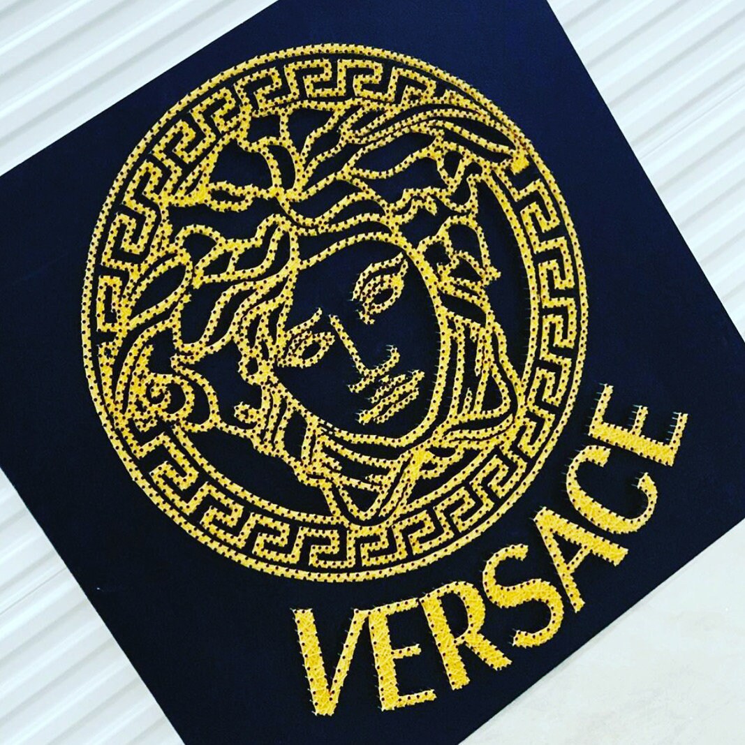 Versace 4x4 custom nail and string art Etsy