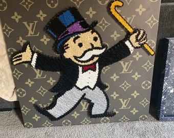 Monopoly Guy Nail and String Custom Art -  UK