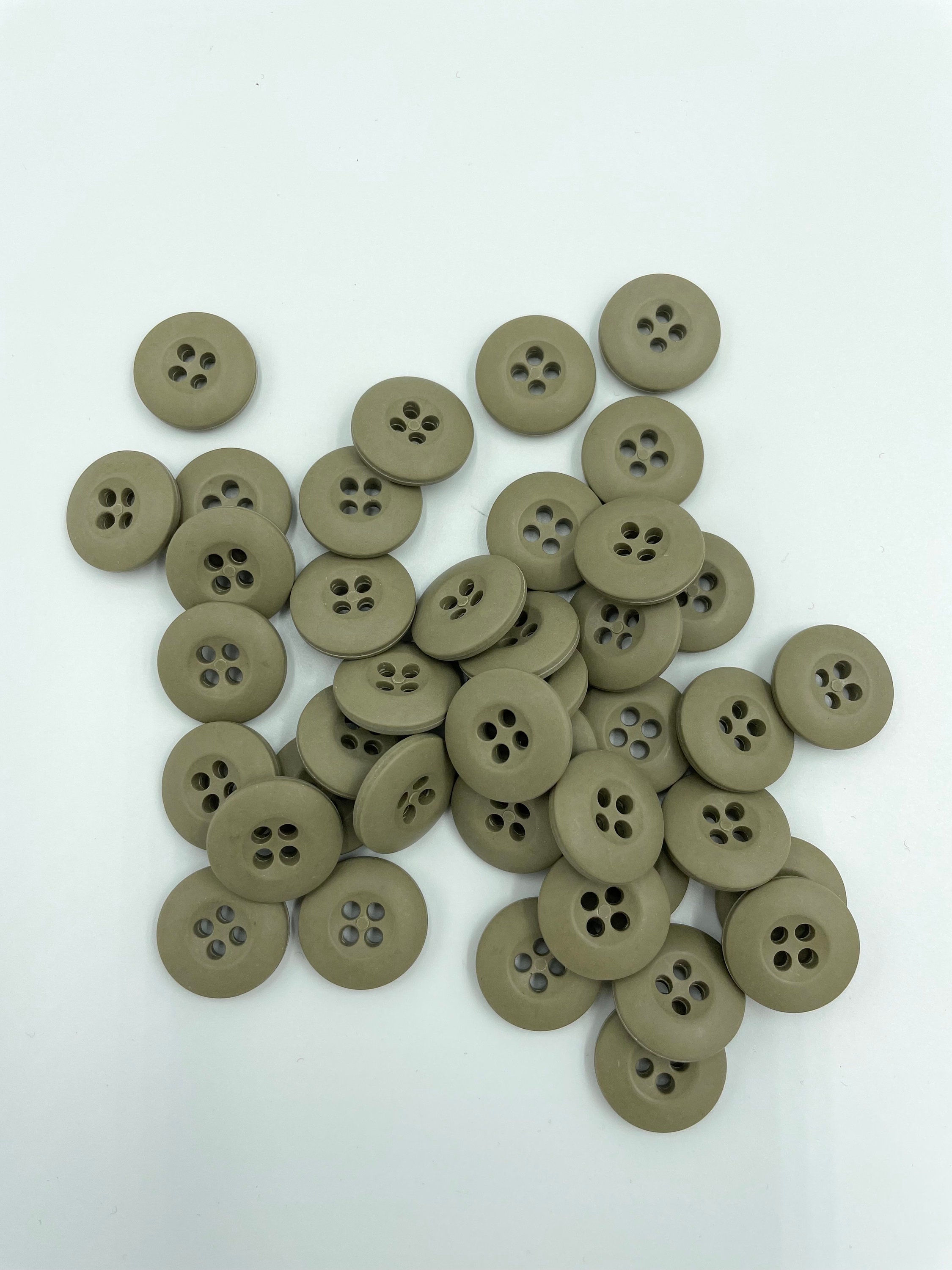 Tan Button Round Sewing Buttons 4 Holes Size 9/16 Etsy