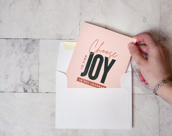 Choose to Find Joy in the Journey, Motivational Inspirational Folding Card with Matching Envelope