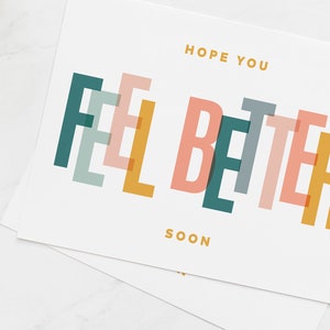 Feel Better Soon Pastels Colors, eCard Print-at-Home Card, Get Well Printable ecard gift for friends and family who are sick image 4