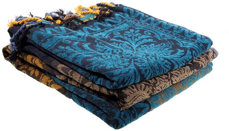 Large Blue Bohemian Throw Blanket Moroccan Throw Boho Blanket - Etsy UK