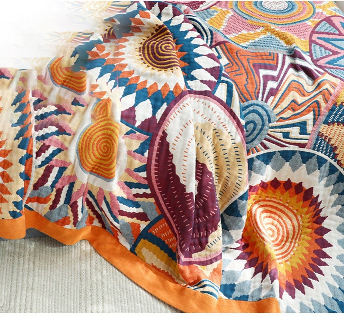 Reversible Scandi Nordic Sofa Throw Blanket Boho Throw Bed Etsy UK