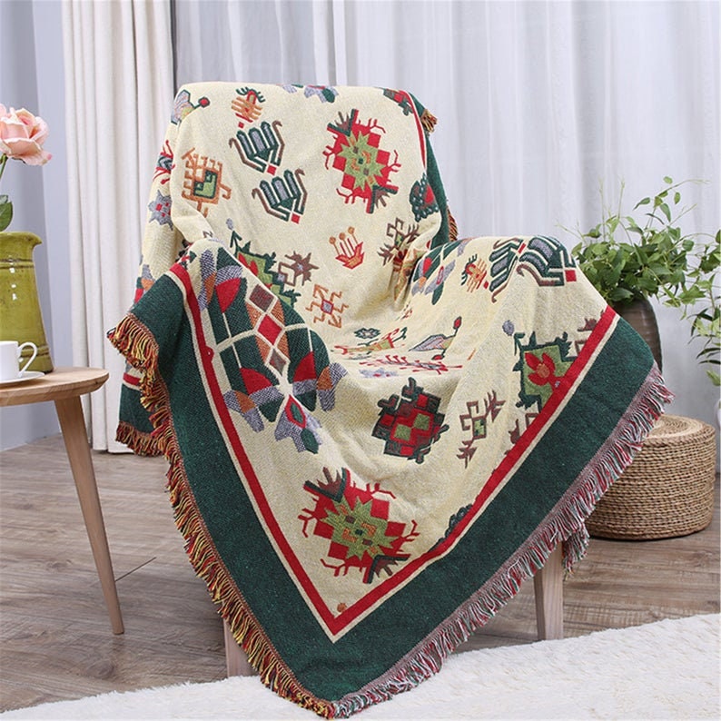 Bohemian Throw Blanket Aztec Boho Throw Sofa Blanket Sofa Etsy UK