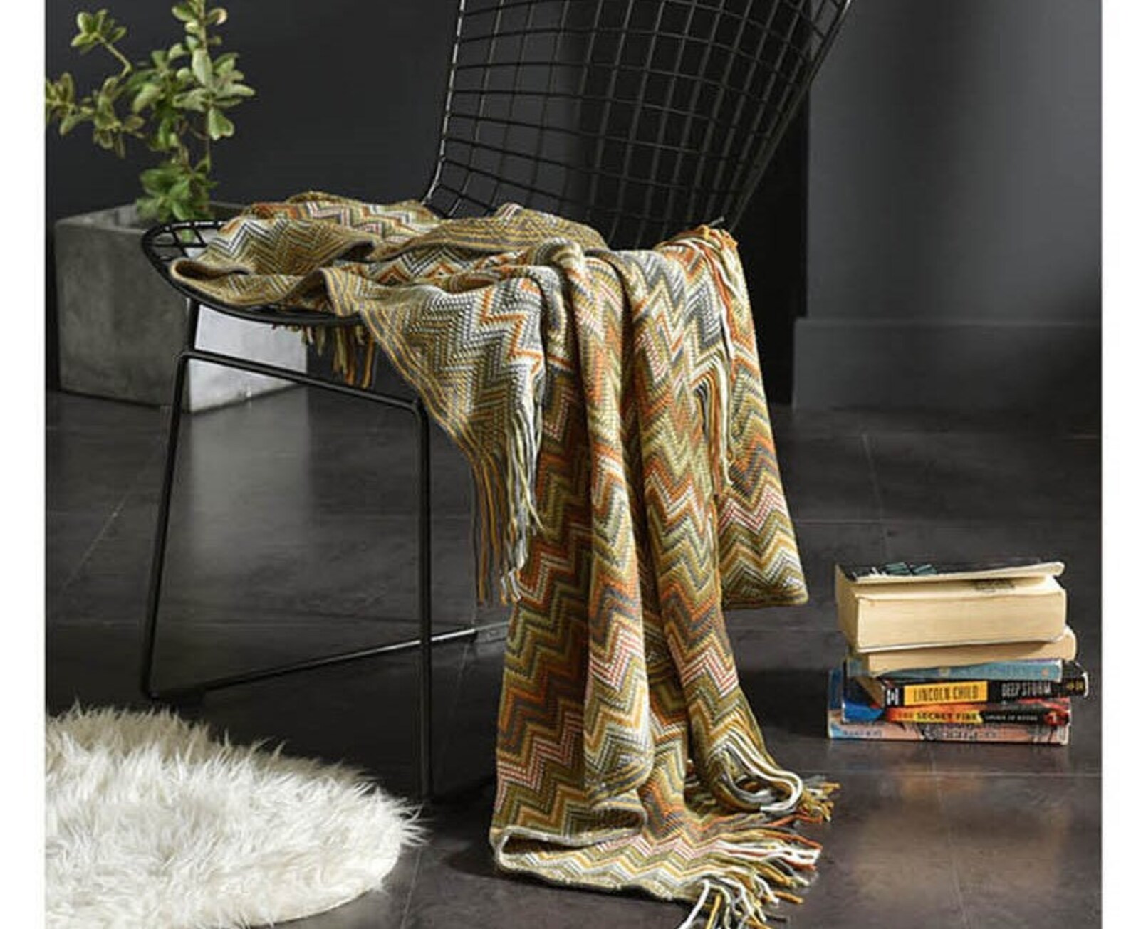 Nordic Knitted Blanket Sofa Throw Travel Blanket Scandi Etsy