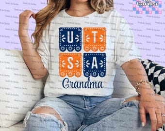 UTSA Fiesta Grandma Shirt, University Shirt, Fiesta Print University Shirt, UTSA Shirt, Unisex Shirt, Spirit Shirt, Fiesta Print UTSA Shirt