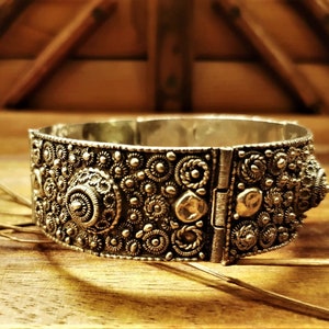 Handmade Yemenite Silver Barcelet, Vintage,Antique,Filigree Technique.