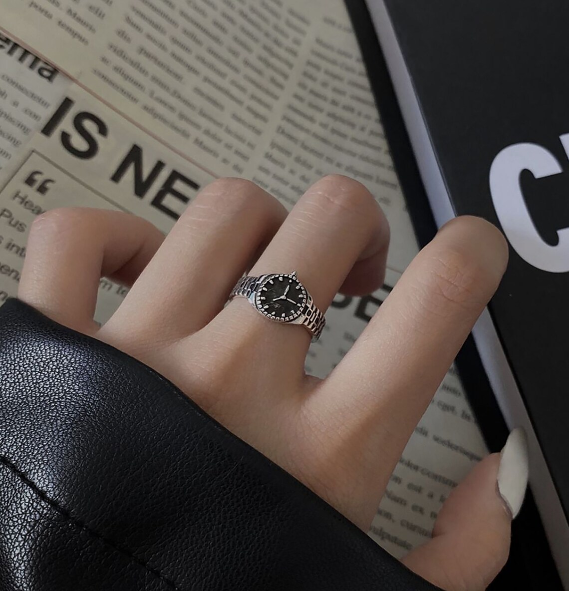 925 Silver Watch Vintage Watch Ring Adjustable Ring Etsy Canada