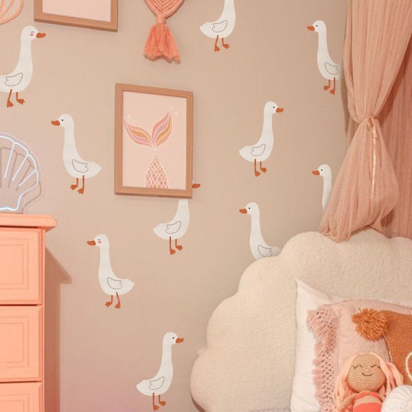 Goose Wall Decal  for Nursery Decor Wall Stickers Kidsroom Wall Decals Neutral Nursery Decor Geese Wall Sticker Babys Room Decor duck decal