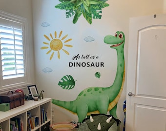 Grand sticker mural dinosaure pour décoration de chambre de garçons, stickers muraux dinosaures pour chambre d'enfant, stickers muraux pour chambre d'enfant, sticker mural pour chambre d'enfant
