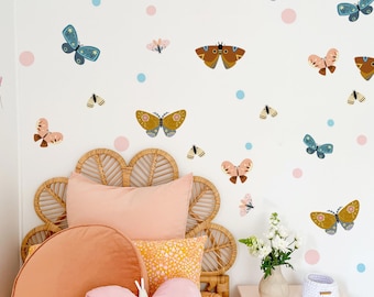 Colorful Butterfly Wall Decals for Nursery Wall Stickers Girls' Bedroom Decor, BUY 2 GET 1 FREE, Kidsroom Wall Decals Butterfly Wall Art