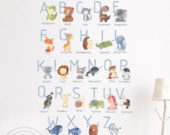 Animal Alphabet Wall Decals: ABC Nursery Decor