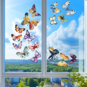 Butterfly Window Decals,Window Clings,Static Cling Window Sticker,Static Cling Decal for Window Decor,Housewarming Gift,Spring Decor
