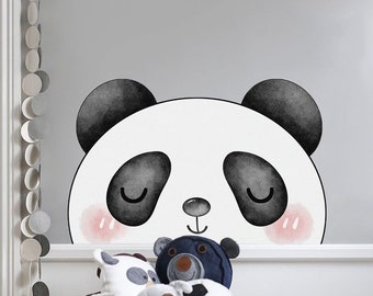 Panda Wall Decal for Nursery Decor Kids Bedroom Wall Stickers PVC-Free Animal Wall Sticker Removable Children Room Decor Housewarming