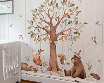 Jungle Animal Wall Stickers set for children's room Decor/ Kids Room Forest Animals wall Decals /Peel and Stick/Nursery Decor