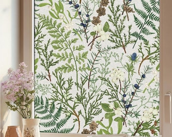 Fern Window Film Static Cling: Botanical Privacy Film