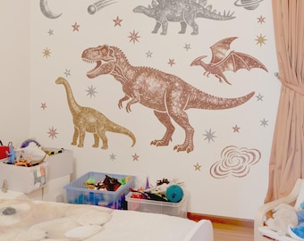 Dinosaur Wall Decals for Boys Room, Kids Bedroom Decor, Dino Wall Stickers, Nursery Wall Art, Toddler Room Decor, Peel and Stick
