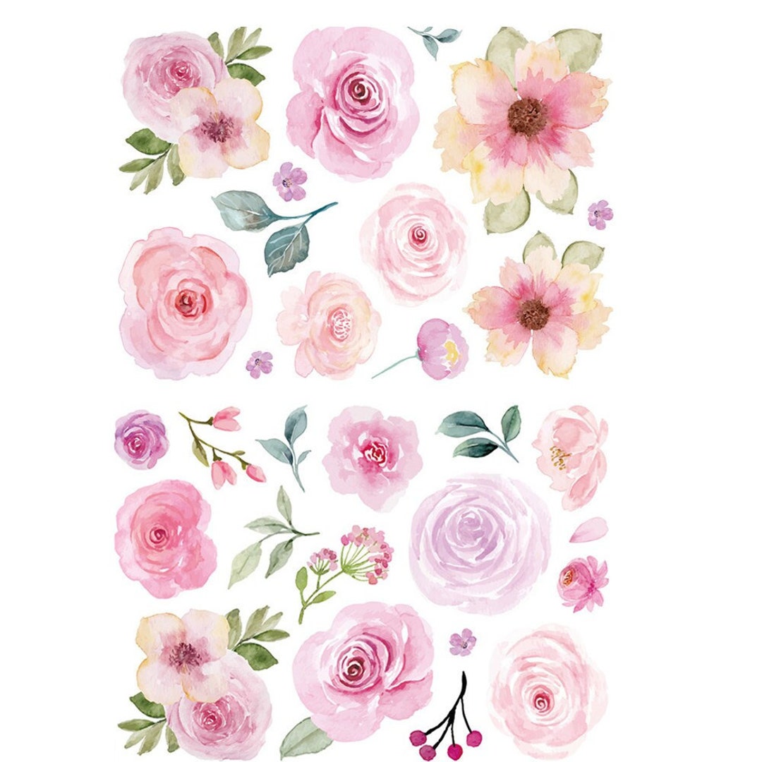 Flower Wall Stickers Removable Girl's Bedroom Wall Etsy