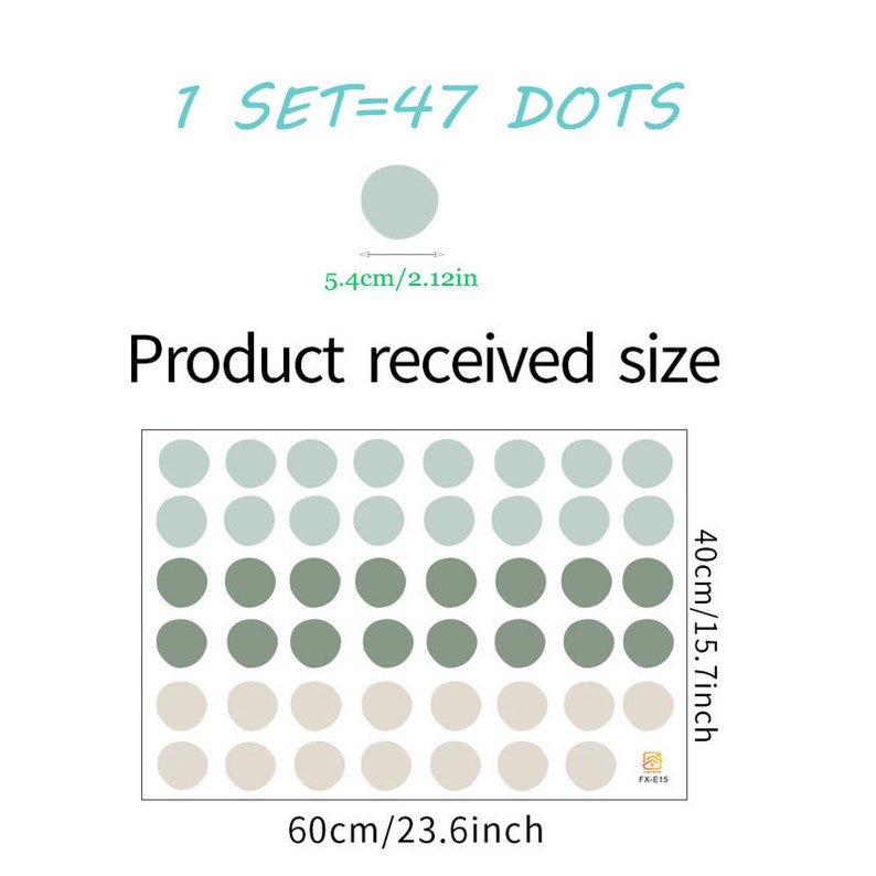 47pcs Polka Dot Wall Decals for Nursery,Irregular Dots Wall Decal,Kids Bedroom Polka Dots Boho Wall Stickers,Pastel Polka Dot Wall Sticker zdjęcie 4