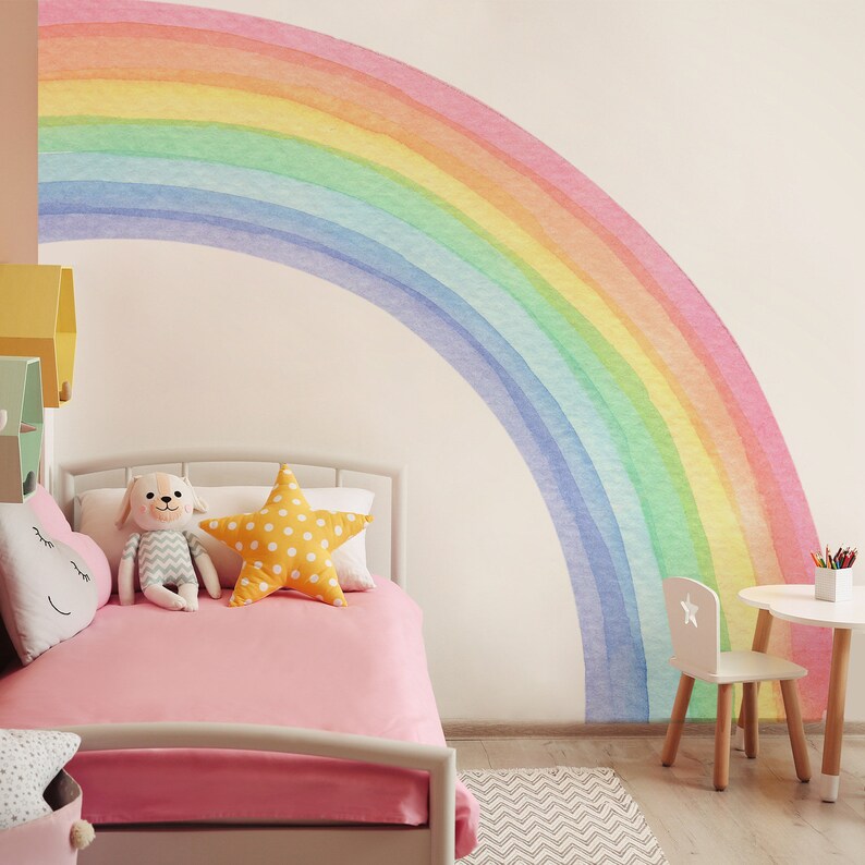 Large Half Rainbow Wall Decalcorner Rainbow Wall Decals for Etsy