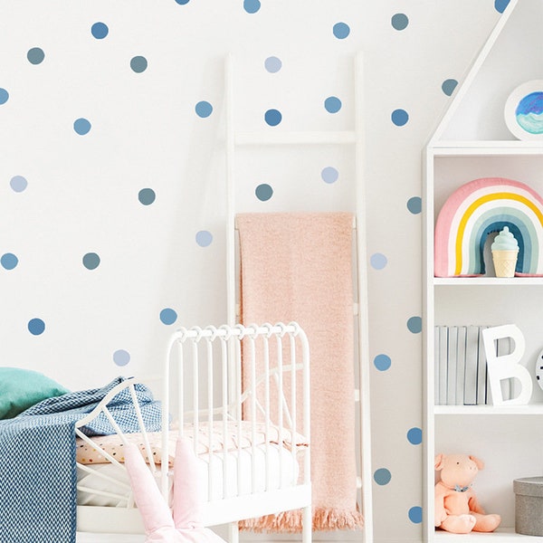 47 Stück Polka Dots Wandtattoo für Kinderzimmer, unregelmäßige Punkte Wandaufkleber, Kinder Schlafzimmer Polka Dots Boho Wandaufkleber, Pastell Polka Dot Wandaufkleber