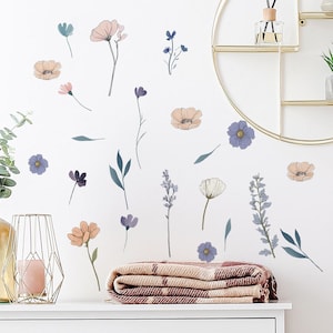Floral Wall Decals: Peel and Stick Nursery, Girls Room Decor