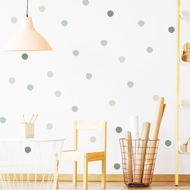 47pcs Polka Dot Wall Decals for Nursery,Irregular Dots Wall Decal,Kids Bedroom Polka Dots Boho Wall Stickers,Pastel Polka Dot Wall Sticker zdjęcie 2