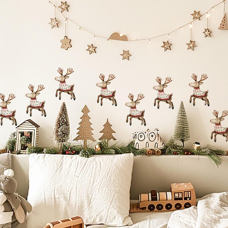 Christmas Decorationreindeer Wall Decals Christmas Wall Stickers