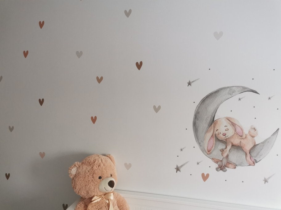 36pcs Multicolor Pastel Heart Wall Decals for Kids Etsy