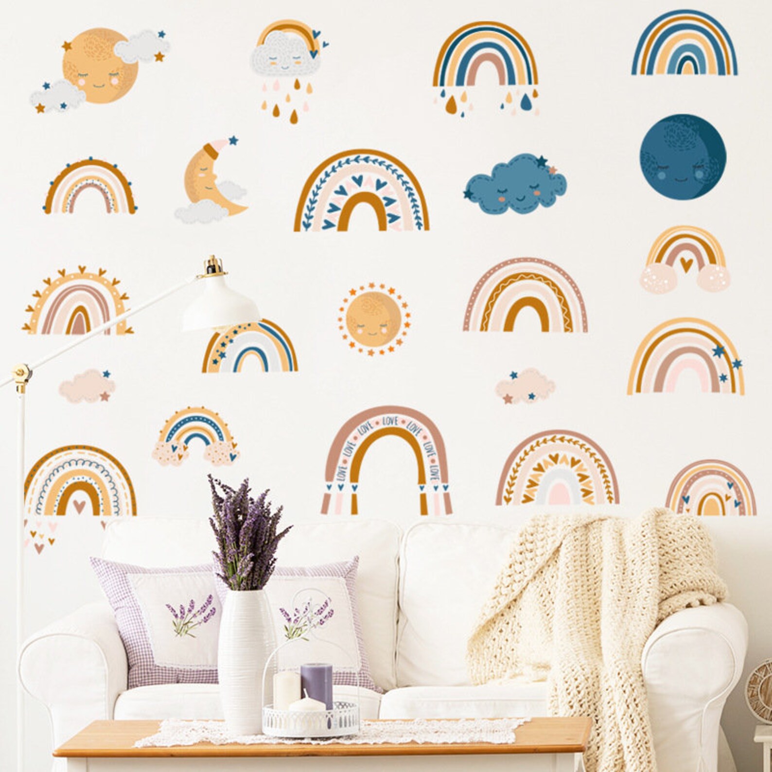 Rainbow Peel and Stick Wallpaper for Kids Room Wall | Etsy