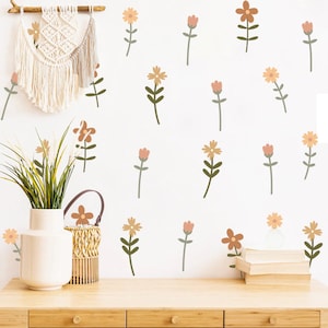 Adesivi murali floreali Boho, decorazioni per la cameretta dei bambini, decorazioni murali per la cameretta dei bambini, adesivi murali floreali, adesivi murali per la cameretta delle ragazze, decorazioni per la cameretta dei bambini, adesivi murali floreali